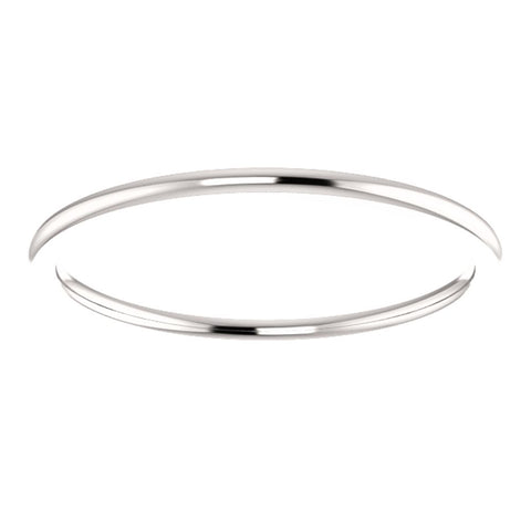 14k White Gold 1mm Comfort Fit Band, Size 6.5
