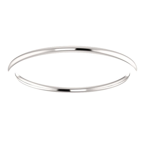 14k White Gold 1mm Comfort Fit Band, Size 7