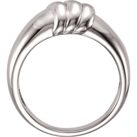 14k White Gold 7.4mm Dome Design Ring, Size 7