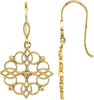 Pair of Decorative Dangle Earrings in 14k Yellow Gold
