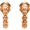 12mm Beaded Hoop Earrings in 14K Rose Gold