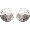 14k White Gold Hammered Disk Earrings