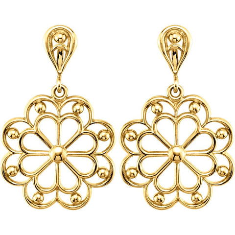 14k Yellow Gold Decorative Earrings