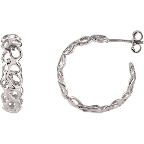 14k White Gold Hoop Earrings