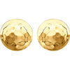 14k Yellow Gold Hammered Disk Earrings