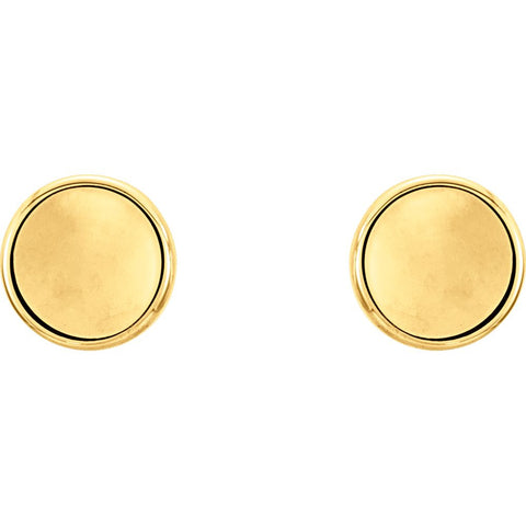 14k Yellow Gold Concave Earrings