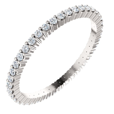 14k White Gold 3/8 CTW Diamond Eternity Band Size 5