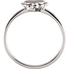 14k White Gold Heart Signet Ring, Size 6