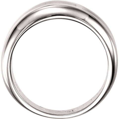 14k White Gold Concave Ring, Size 7