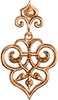 Fleur-De-Lis Decorative Dangle Pendant in 14K Rose Gold