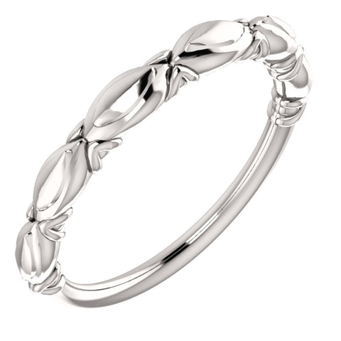 14k White Gold Band , Size 7