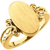 Gold Fashion Signet Ring in 14k Yellow Gold ( Size 6 )