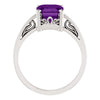 14k White Gold 9x7mm Emerald Scroll Setting® Ring Mounting, Size 7