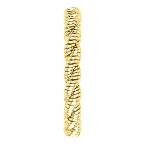 14k Yellow Gold Twisted Rope Band Size 8