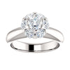 14k White Gold 1 1/5 CTW Diamond Cluster Engagement Ring, Size 7