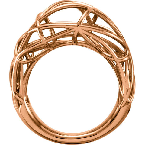 14k Rose Gold Nest Design Ring, Size 7