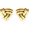 14k Yellow Gold Triangle Knot Earrings