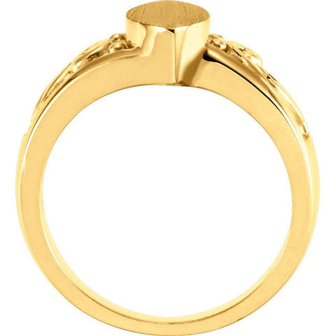 14k Yellow Gold Ladies' Signet Ring, Size 6