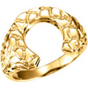 Horseshoe Men's Nugget Ring Mounting in 14K Yellow Gold (Size 10)