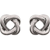 14k White Gold Knot Design Earrings