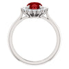 14k White Gold Chatham® Created Ruby & 3/8 CTW Diamond Ring , Size 7