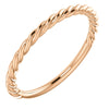 14k Rose Gold Rope Band, Size 7