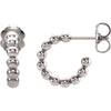14k White Gold 12mm Beaded Hoop Earrings