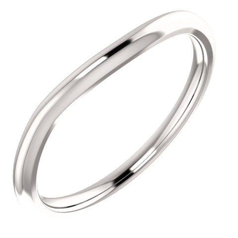 14k White Gold Band for 5.8mm Round Ring, Size 7