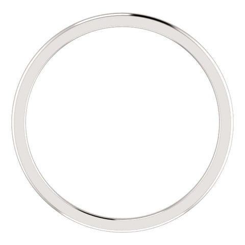 14k White Gold 1mm Comfort Fit Band, Size 7