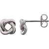 14k White Gold Knot Design Earrings