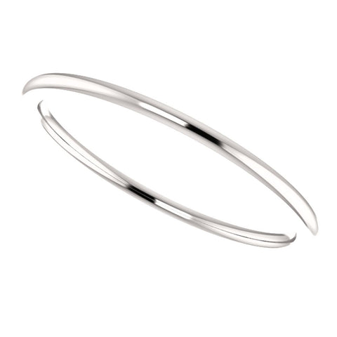 14k White Gold 1mm Comfort Fit Band, Size 5.5