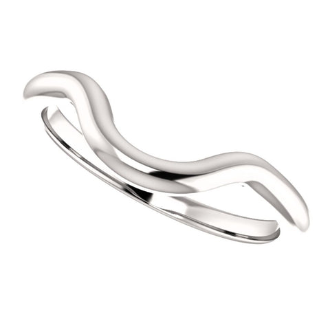 14k White Gold Band Mounting for 6mm Round Ring, Size 7