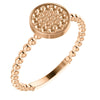 14k Rose Gold Beaded Cluster Ring Mounting, Size 7
