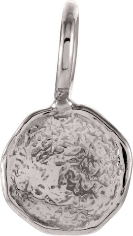 14k White Gold Disc Pendant
