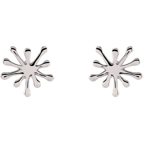 14k White Gold Swirl Earrings