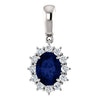 14k White Gold Chatham« Created Blue Sapphire & 1/3 ctw. Diamond 18-inch Necklace