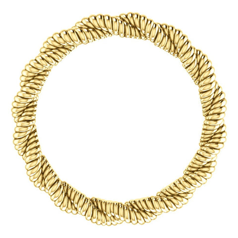 14k Yellow Gold Twisted Rope Band Size 4