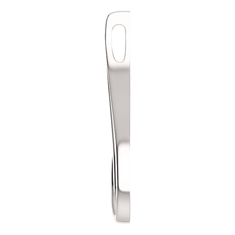 14k White Gold Freeform Pendant