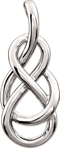 14k White Gold Teardrop Knot Pendant