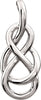 14k White Gold Teardrop Knot Design Pendant