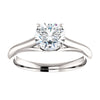 14k White Gold 6.5mm Round Forever Brilliant® Moissanite Solitaire Engagement Ring, Size 7