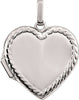 14k White Gold Heart Rope Design Locket