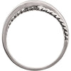 14k White Gold Crossover Rope Ring, Size 7