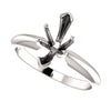 Platinum 6-Prong Marquise V-End Heavy Solitaire Engagement Ring , Size 6
