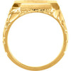 14k Yellow Gold 18x16mm Men's Nugget Signet Ring, Size 10