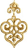 14K Yellow Gold Fleur-De-Lis Decorative Dangle Pendant