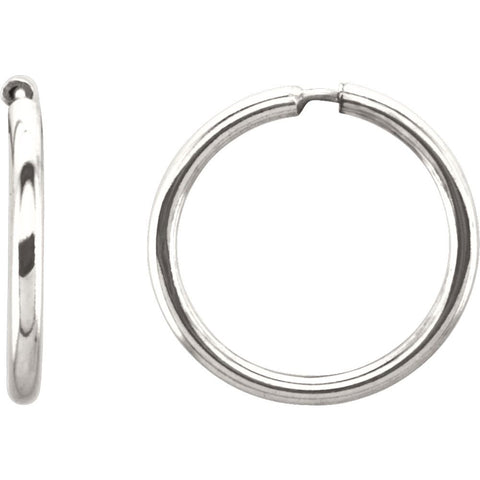 Sterling Silver 13mm Endless Hoop Tube Earrings