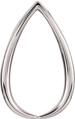 14k White Gold Freeform Pendant