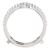 14k White Gold 3/8 CTW Diamond Ring Guard to Fit 1/4 CT to 1 CT Center Stone, Size 7