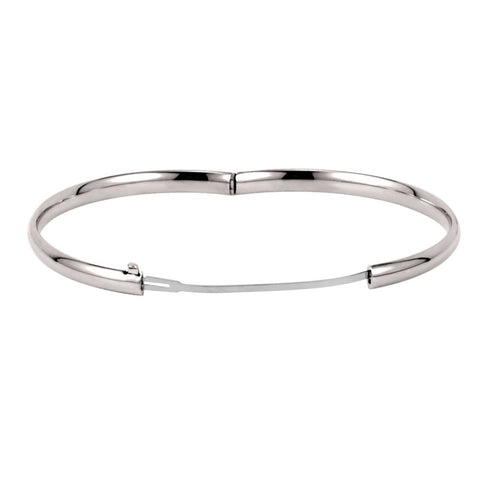 14k White Gold 4.75mm Hinged Bangle Bracelet